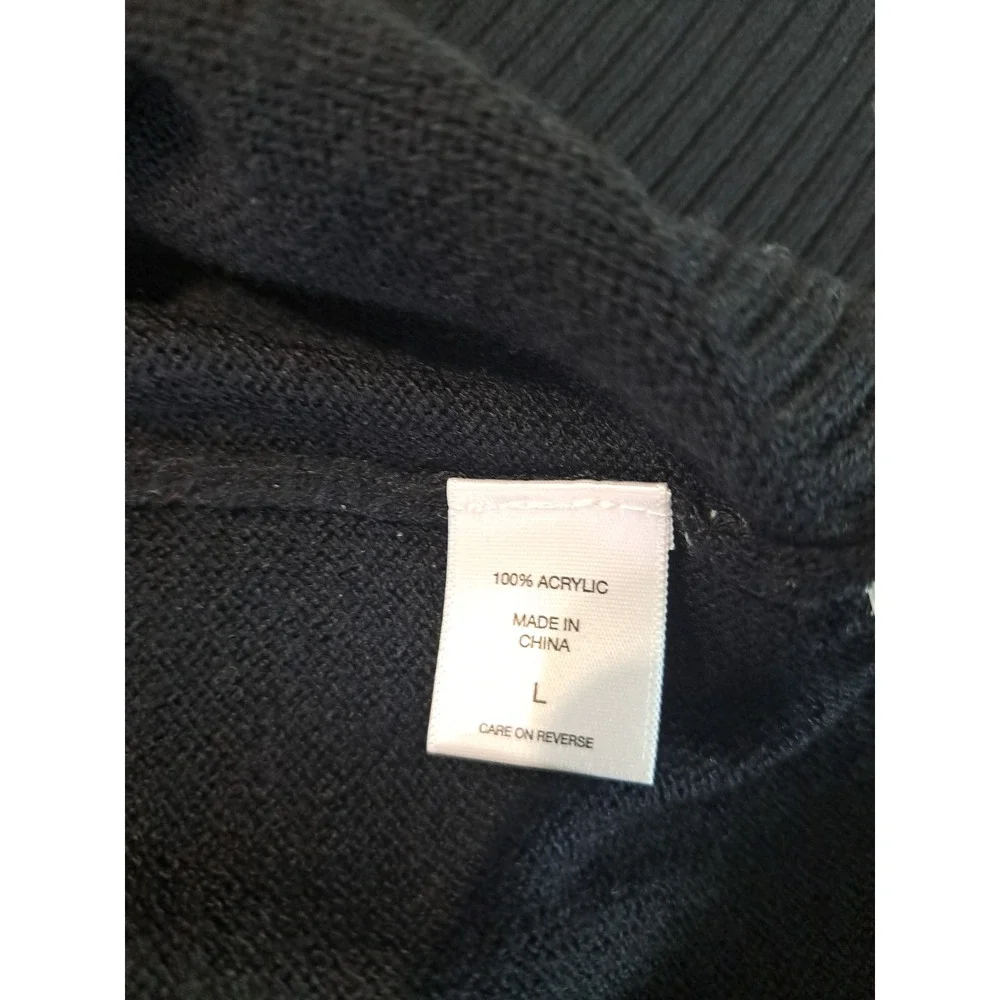 Soho Jeans New York & Company Colorblock Sweater Cream Tan Black Large L 3/4 Slv